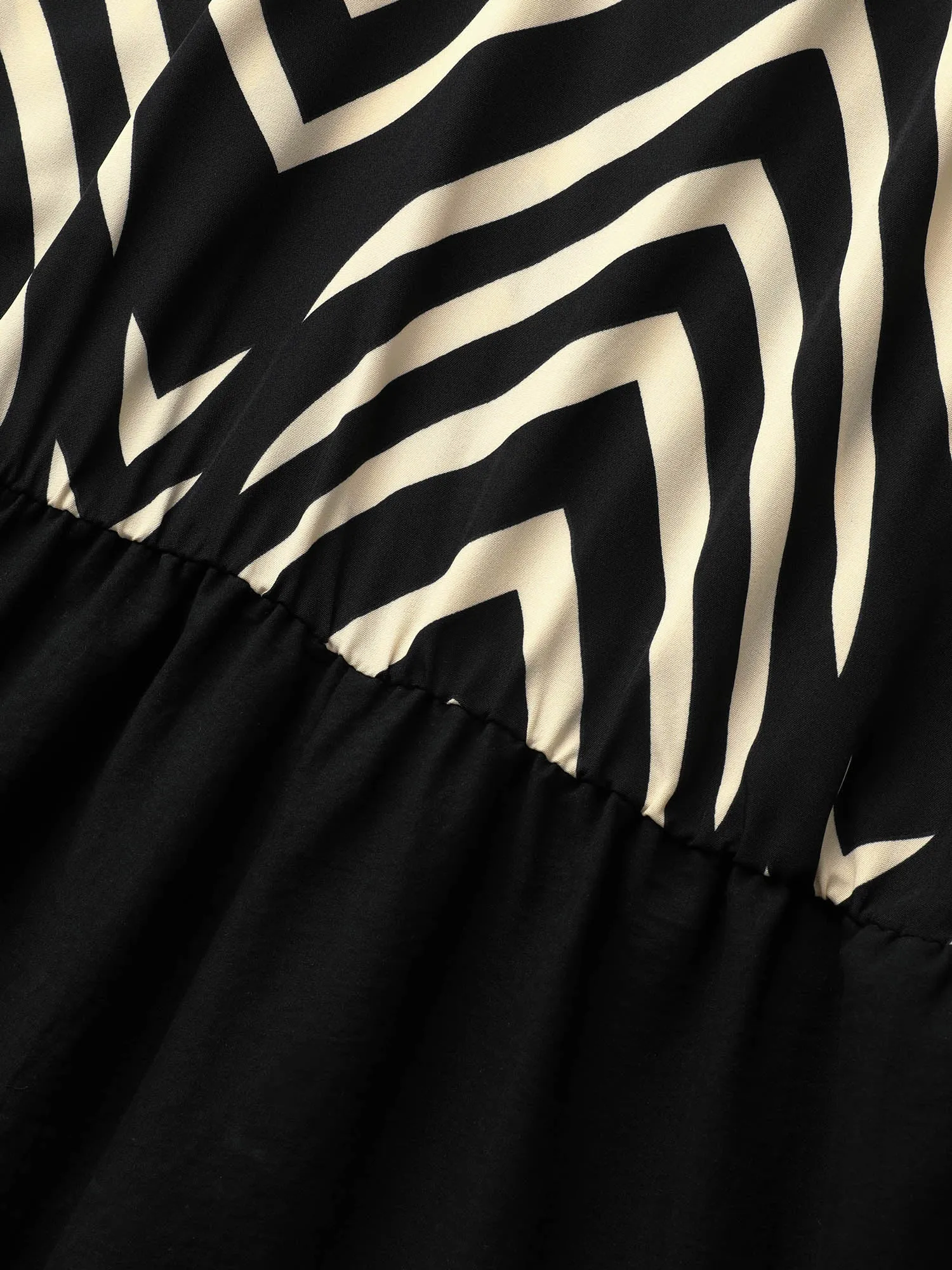 Striped Patchwork Knot Cuffed Sleeve Jumpsuit sold by Bloomchic product image thumbnail 5