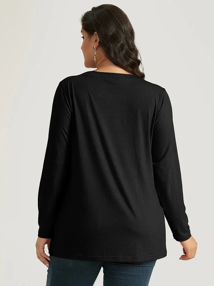 Halloween Three Pumpkin Print Crew Neck T-shirt sold by Bloomchic product image thumbnail 3