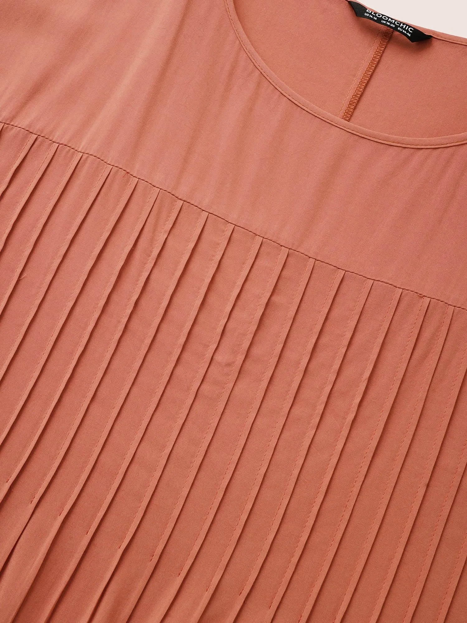 Plain Pleated Pocket Rayon Midi Dress sold by Bloomchic product image thumbnail 5