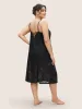 Lace Panel Mesh Split Hem Crisscross Cami Sleep Dress sold by Bloomchic