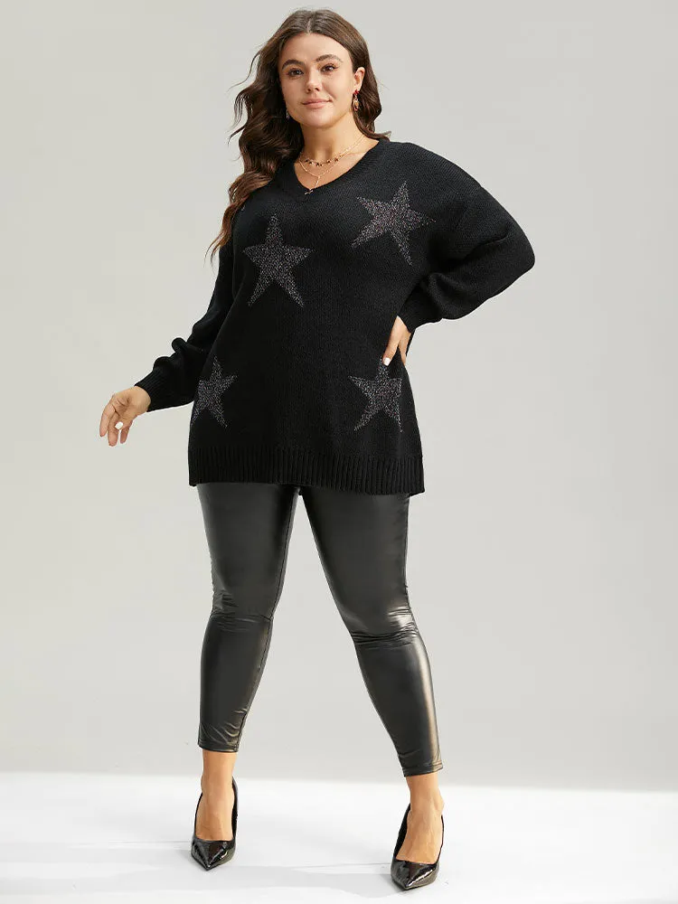 V Neck Plain Star Luxe Pullover sold by Bloomchic product image thumbnail 4