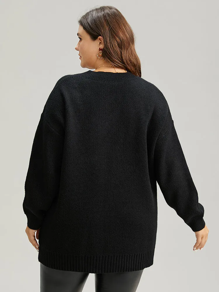 V Neck Plain Star Luxe Pullover sold by Bloomchic product image thumbnail 2