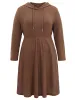 Plain Texture Jacquard Hooded Cable Knit Dress sold by Bloomchic