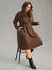 Plain Texture Jacquard Hooded Cable Knit Dress sold by Bloomchic