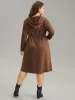 Plain Texture Jacquard Hooded Cable Knit Dress sold by Bloomchic