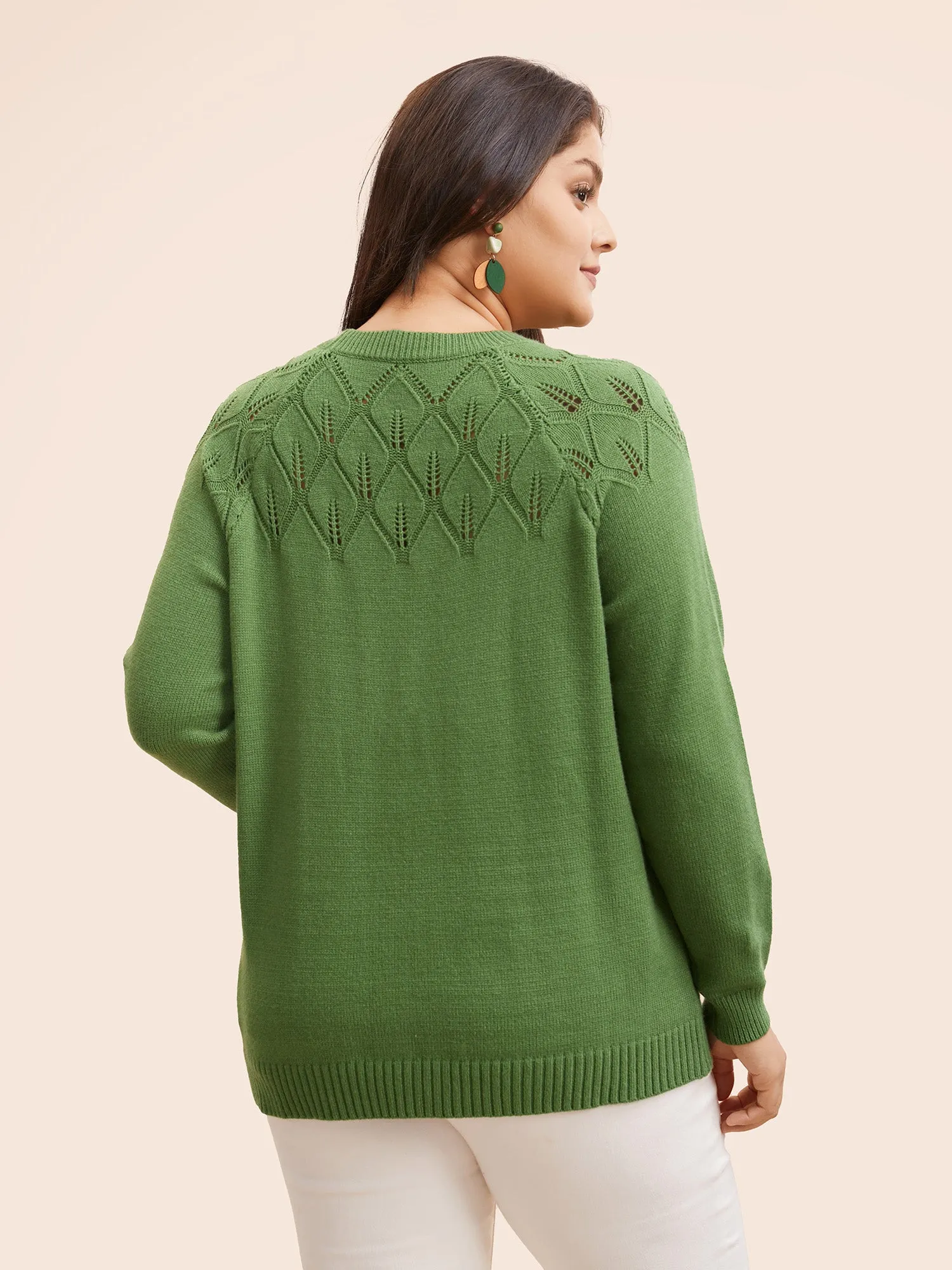 Crew Neck Solid Raglan Sleeve Pullover sold by Bloomchic product image thumbnail 3