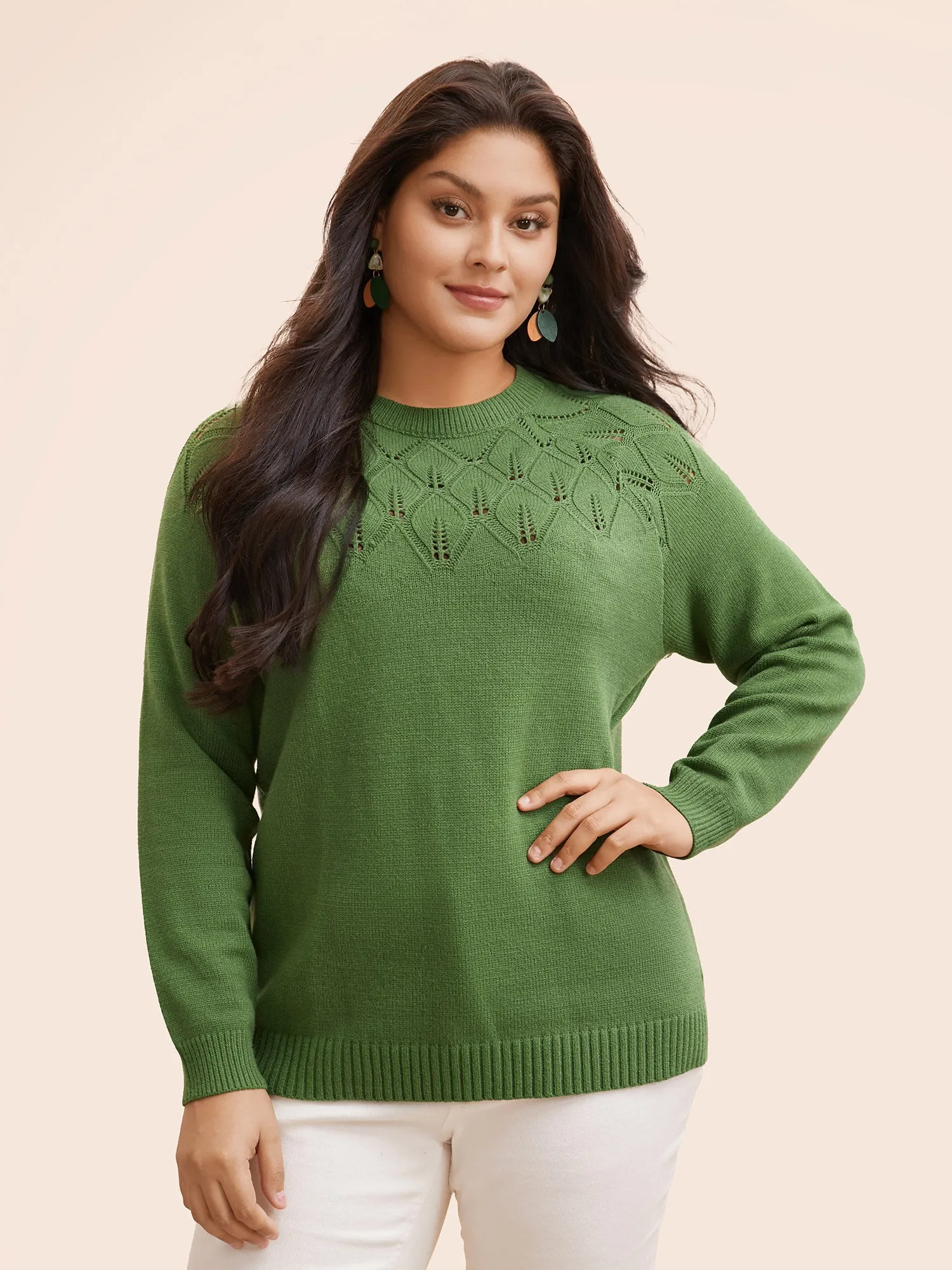 Crew Neck Solid Raglan Sleeve Pullover sold by Bloomchic
