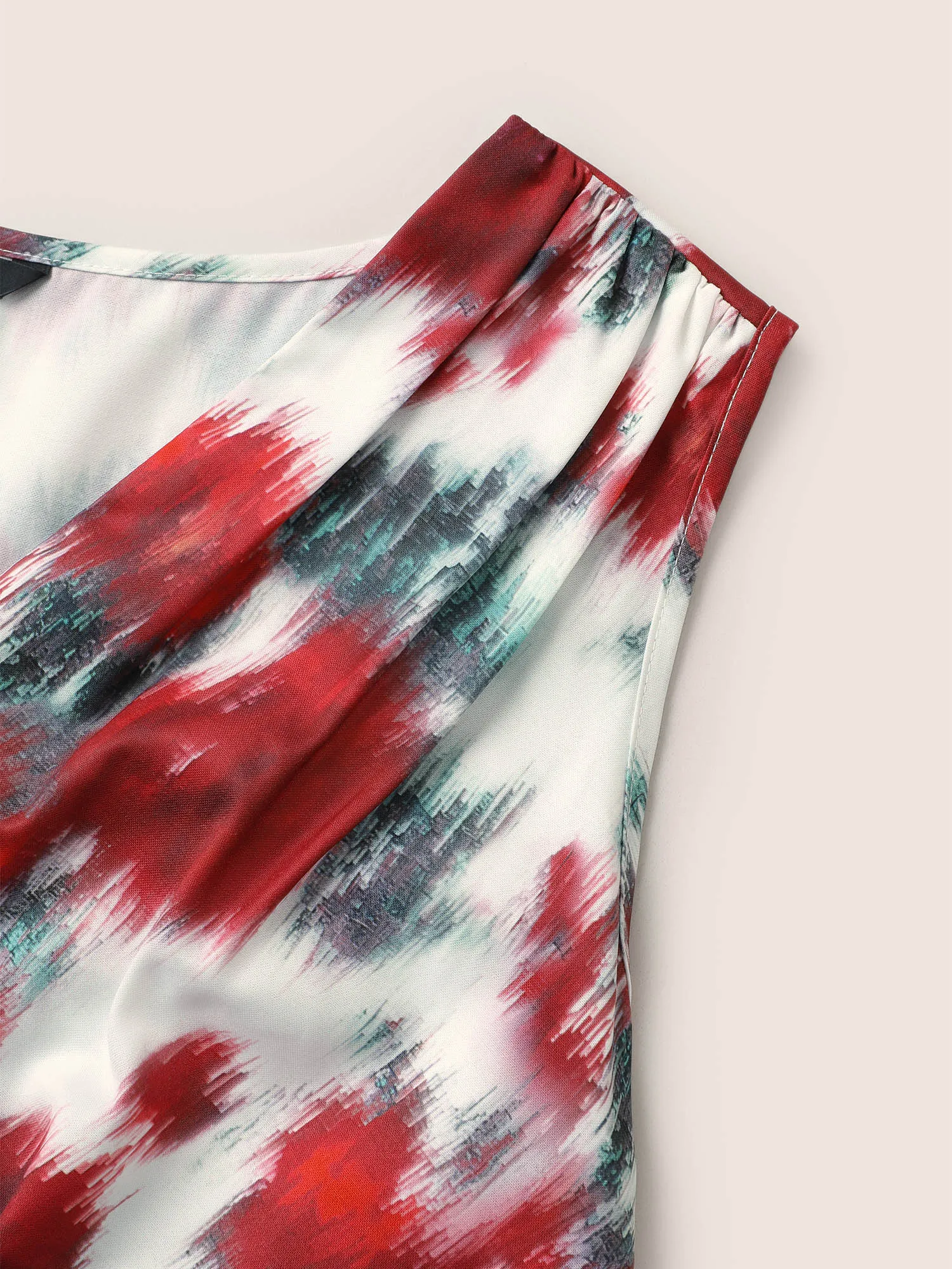 Graphic Contrast Pocket Surplice Neck Tank Dress sold by Bloomchic product image thumbnail 5