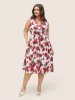 Graphic Contrast Pocket Surplice Neck Tank Dress sold by Bloomchic