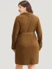 Plain Split Hem Button Through Belted Dress sold by Bloomchic
