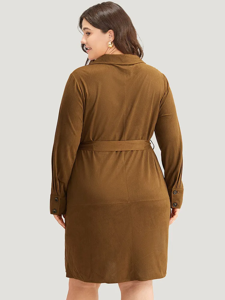 Plain Split Hem Button Through Belted Dress sold by Bloomchic product image thumbnail 5