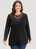 Halloween Plain Crochet Lace Mesh T-shirt sold by Bloomchic