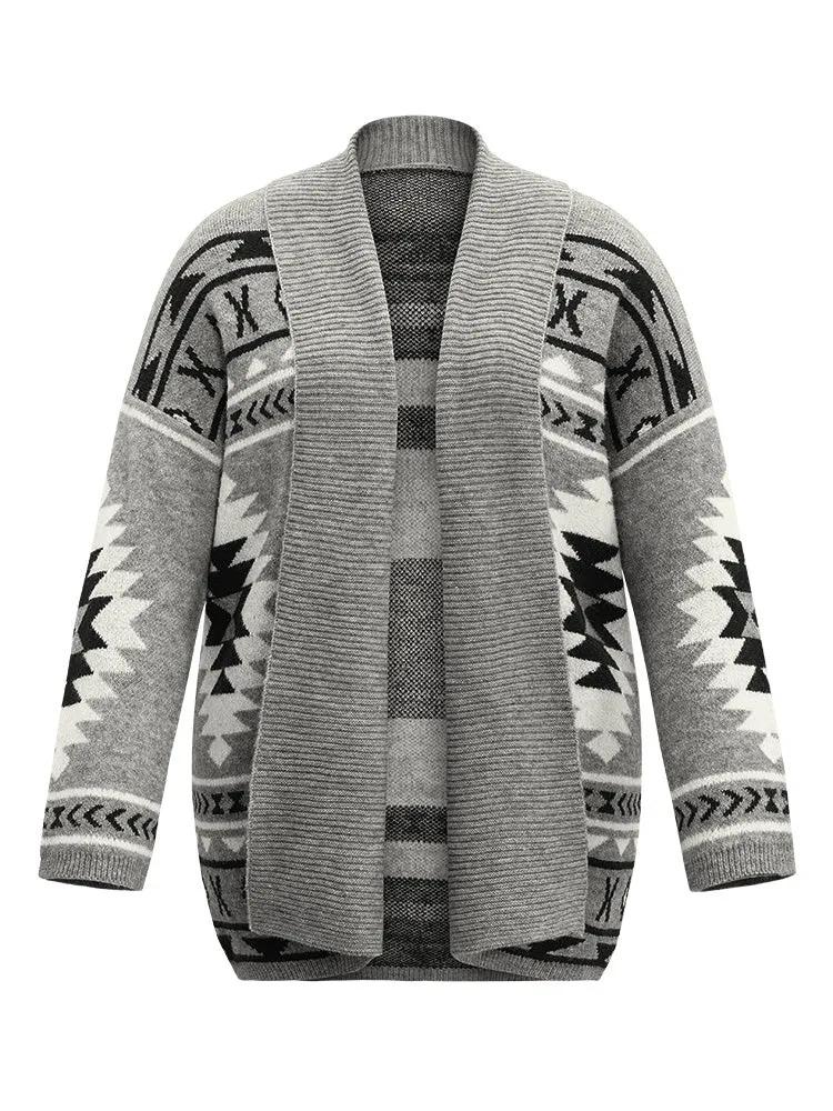 Bandana Print Lapel Collar Open Front Cardigan sold by Bloomchic product image thumbnail 5