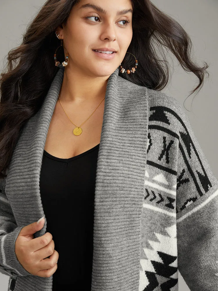 Bandana Print Lapel Collar Open Front Cardigan sold by Bloomchic product image thumbnail 3