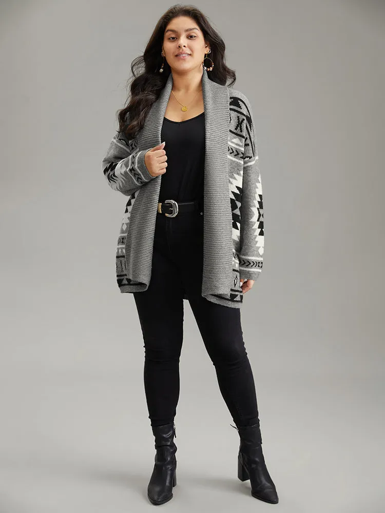 Bandana Print Lapel Collar Open Front Cardigan sold by Bloomchic product image thumbnail 4