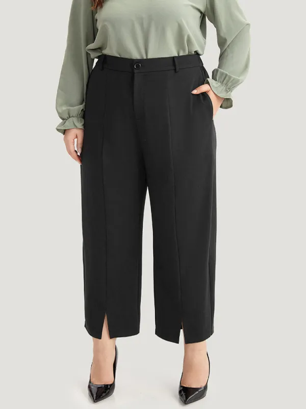 Plain Split Front Pleated Pants sold by Bloomchic