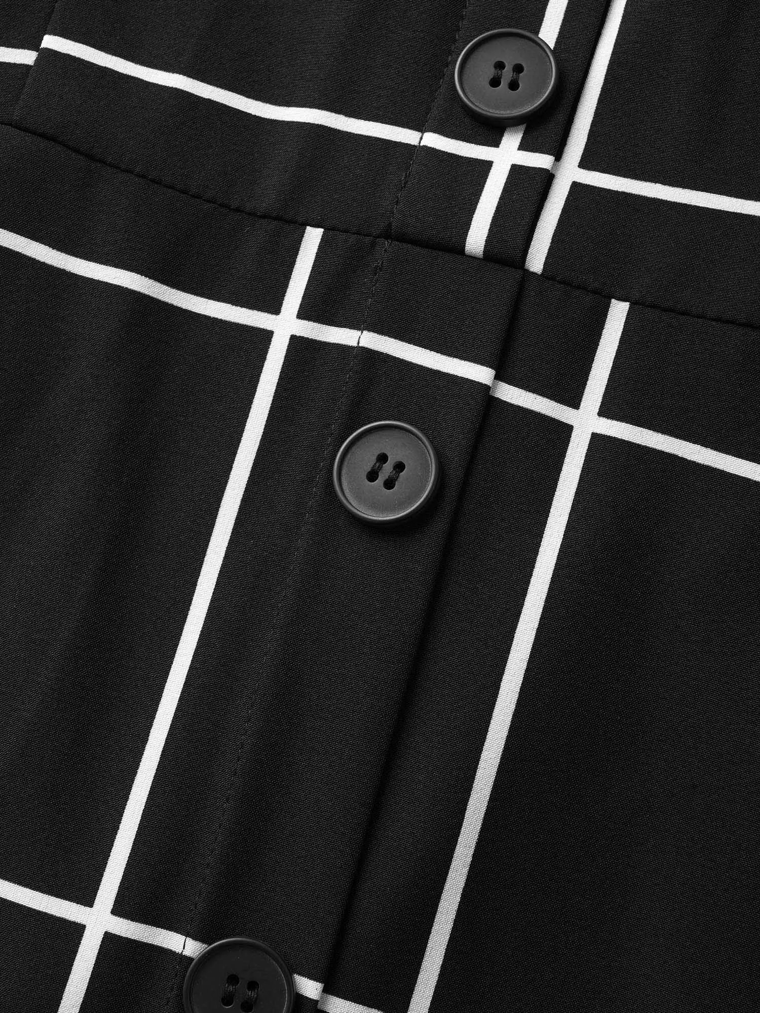 Plaid Shirt Collar Button Detail Belted Dress sold by Bloomchic product image thumbnail 5