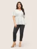 Keyhole Polka Dot Style Accents Ruffle Sleeve Blouse sold by Bloomchic