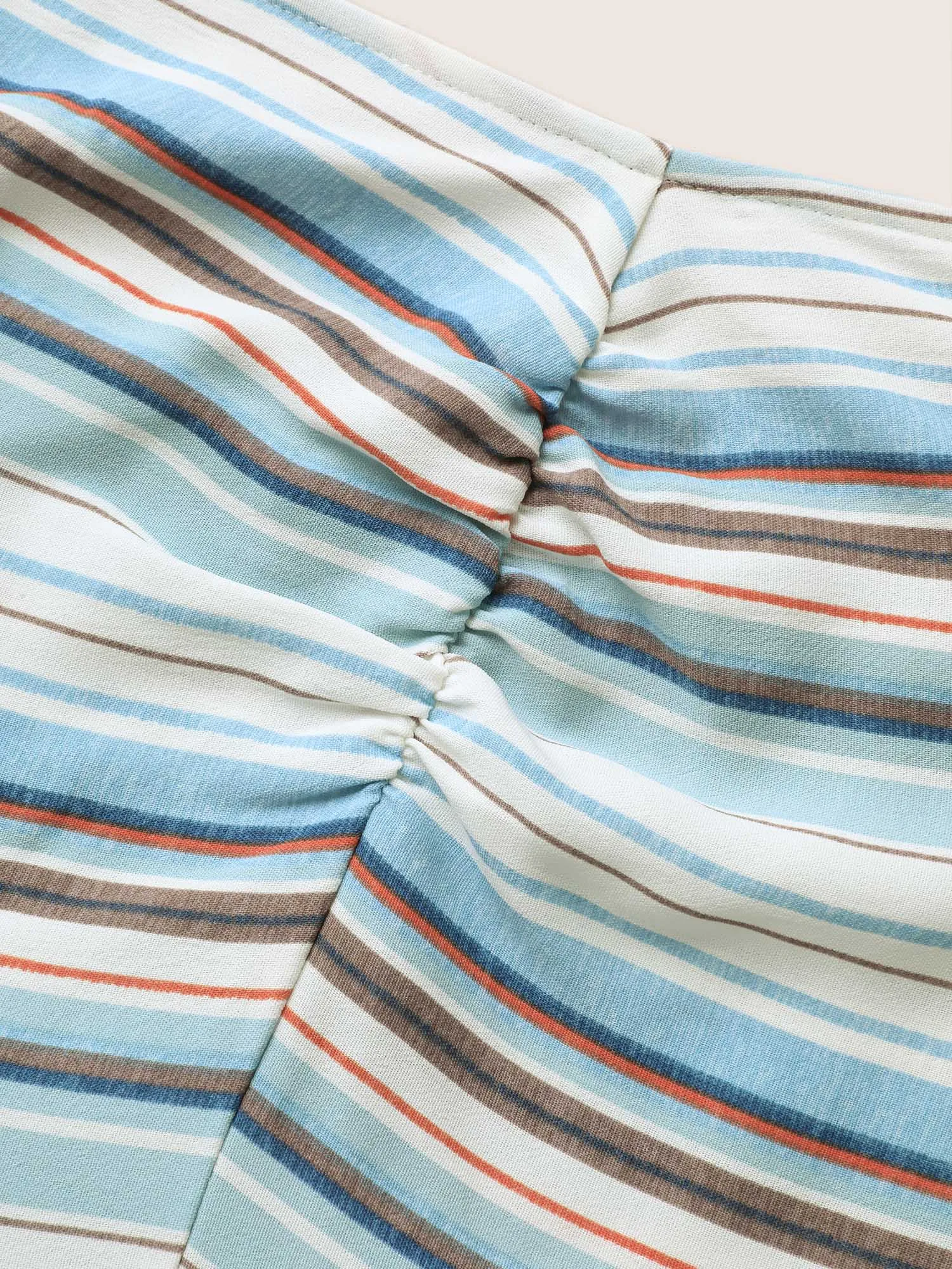 Striped Frill Trim Gathered Maxi Dress sold by Bloomchic product image thumbnail 5