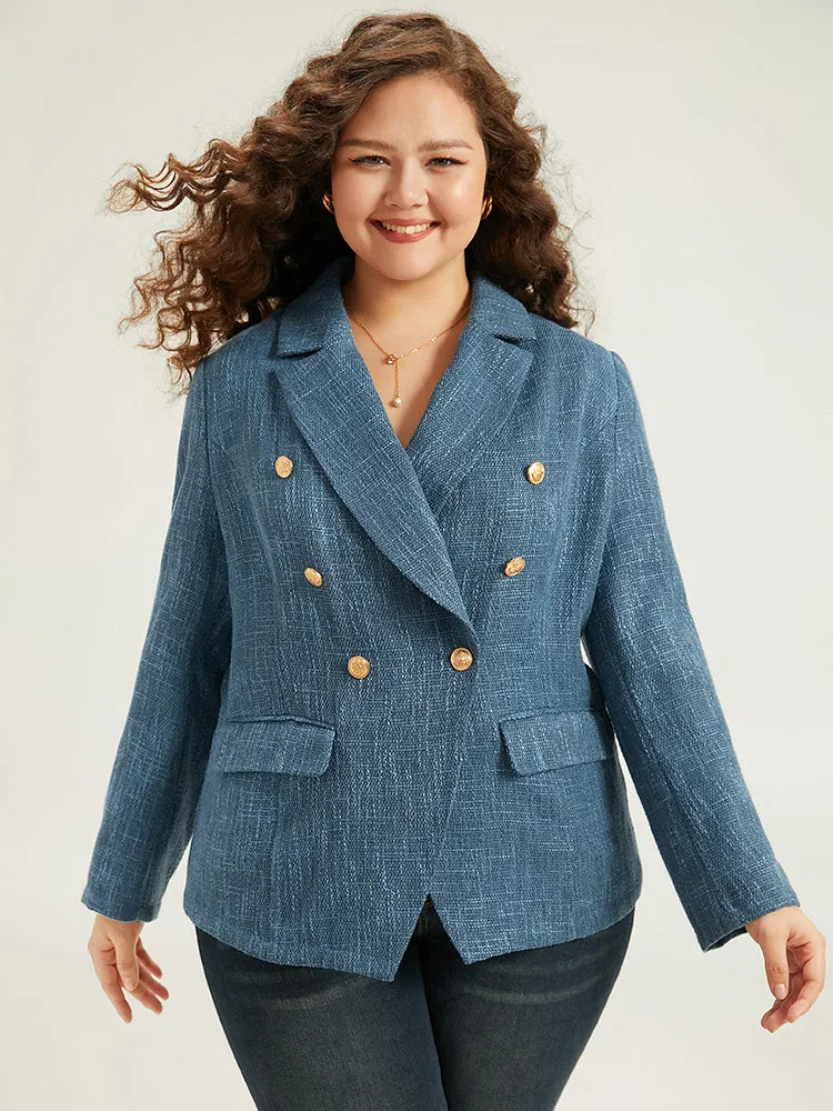 Plain Tweed Texture Pocket Buckle Detail Blazer sold by Bloomchic product image thumbnail 3