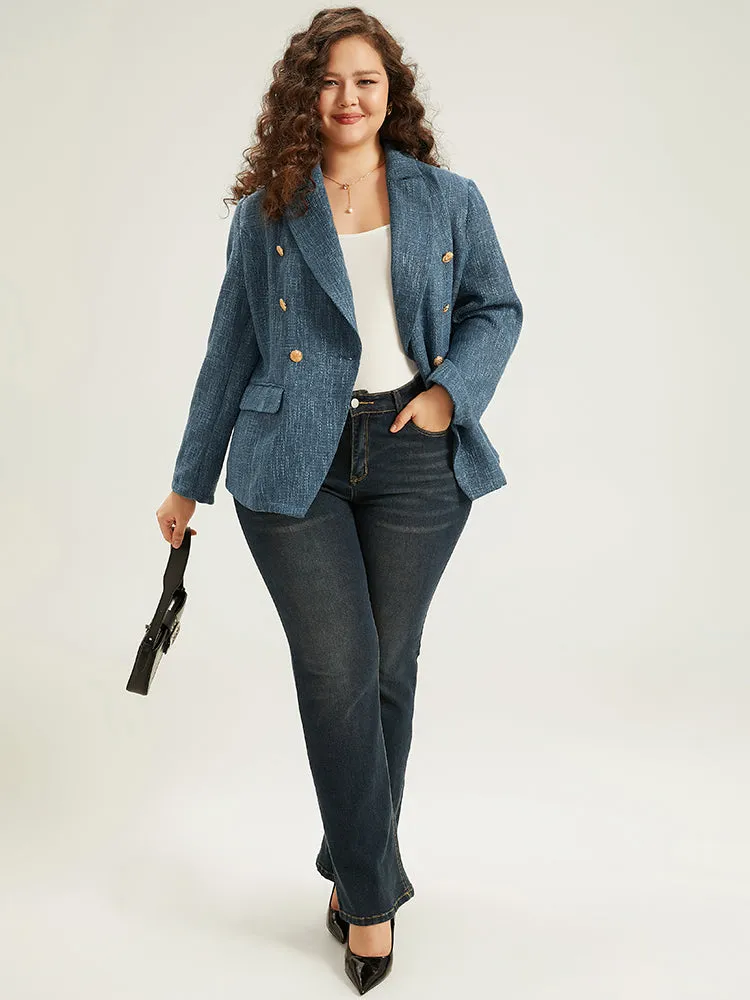 Plain Tweed Texture Pocket Buckle Detail Blazer sold by Bloomchic product image thumbnail 4