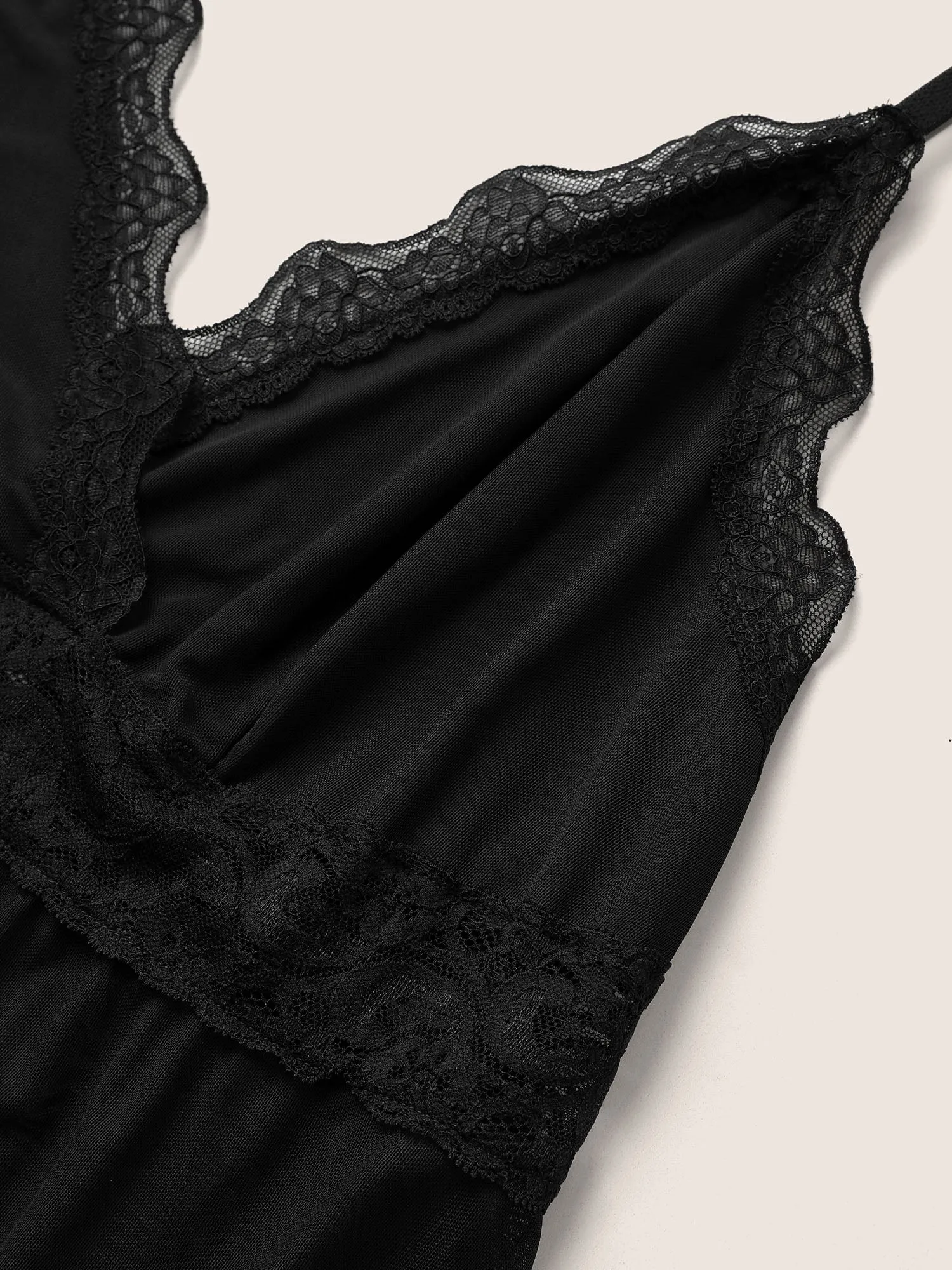 Plain Lace Patchwork Mesh Rhinestone Cami Sleep Top sold by Bloomchic product image thumbnail 5