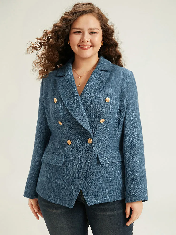 Plain Tweed Texture Pocket Buckle Detail Blazer sold by Bloomchic product image thumbnail 5