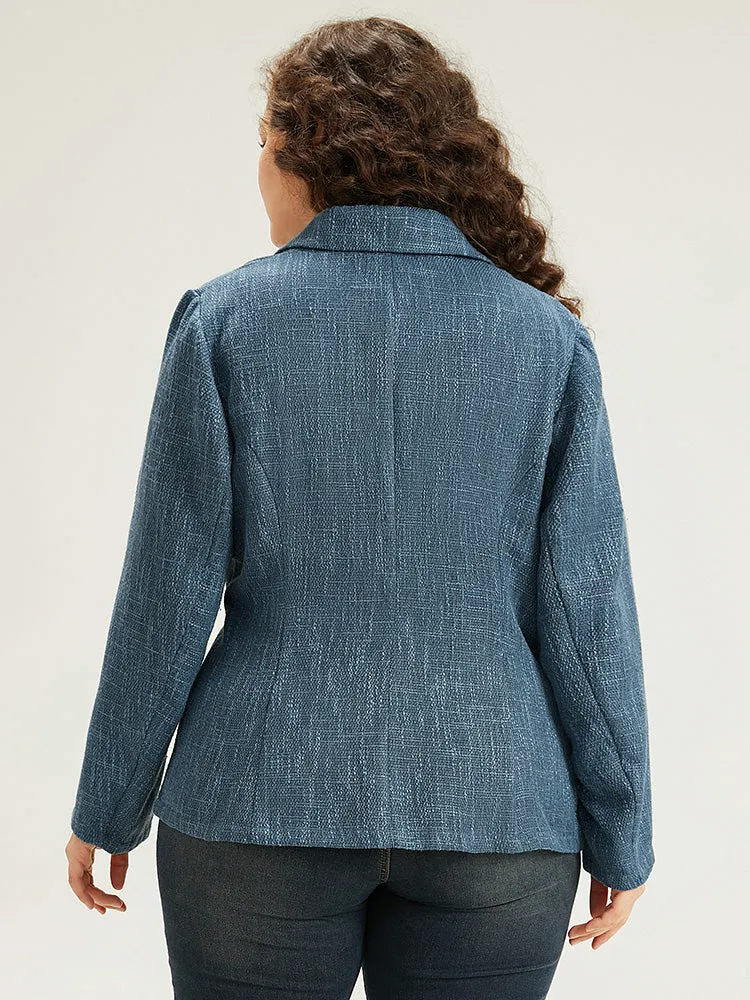 Plain Tweed Texture Pocket Buckle Detail Blazer sold by Bloomchic product image thumbnail 2
