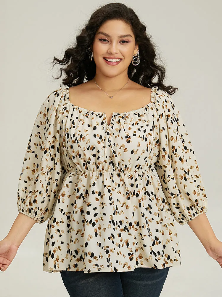 Allover Print Lantern Sleeve Blouse sold by Bloomchic product image thumbnail 2