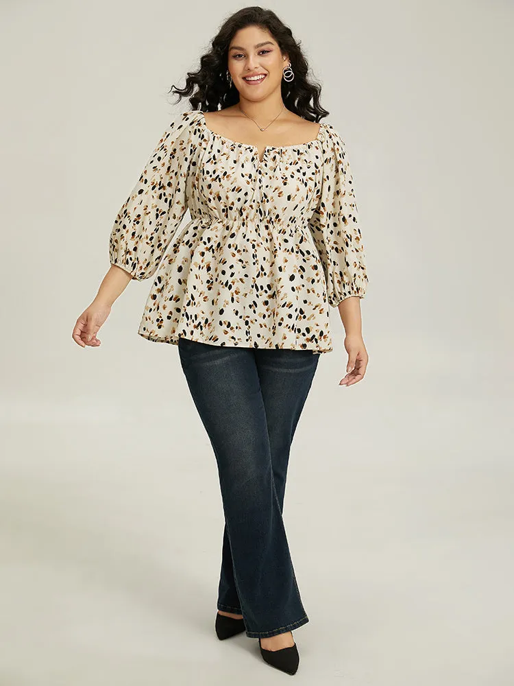 Allover Print Lantern Sleeve Blouse sold by Bloomchic product image thumbnail 3
