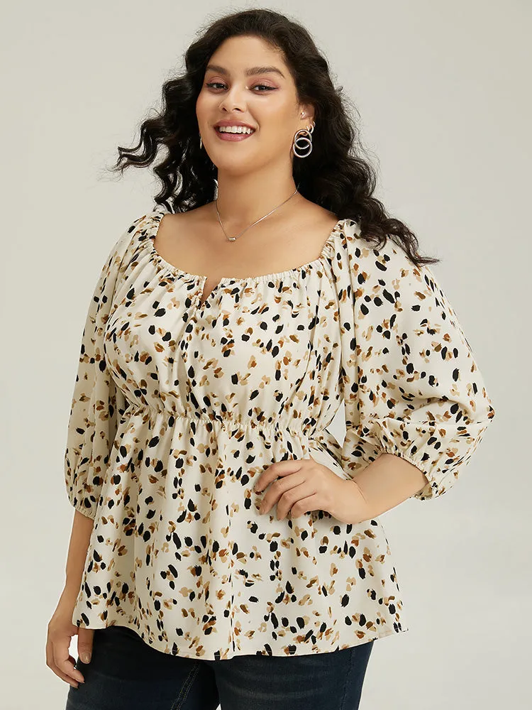 Allover Print Lantern Sleeve Blouse sold by Bloomchic product image thumbnail 4