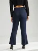 Rhinestone Elastic Waist Bootcut Pants sold by Bloomchic