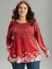 Christmas Snowflake Raglan Sleeve High Low Hem T-shirt sold by Bloomchic