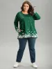 Christmas Snowflake Raglan Sleeve High Low Hem T-shirt sold by Bloomchic