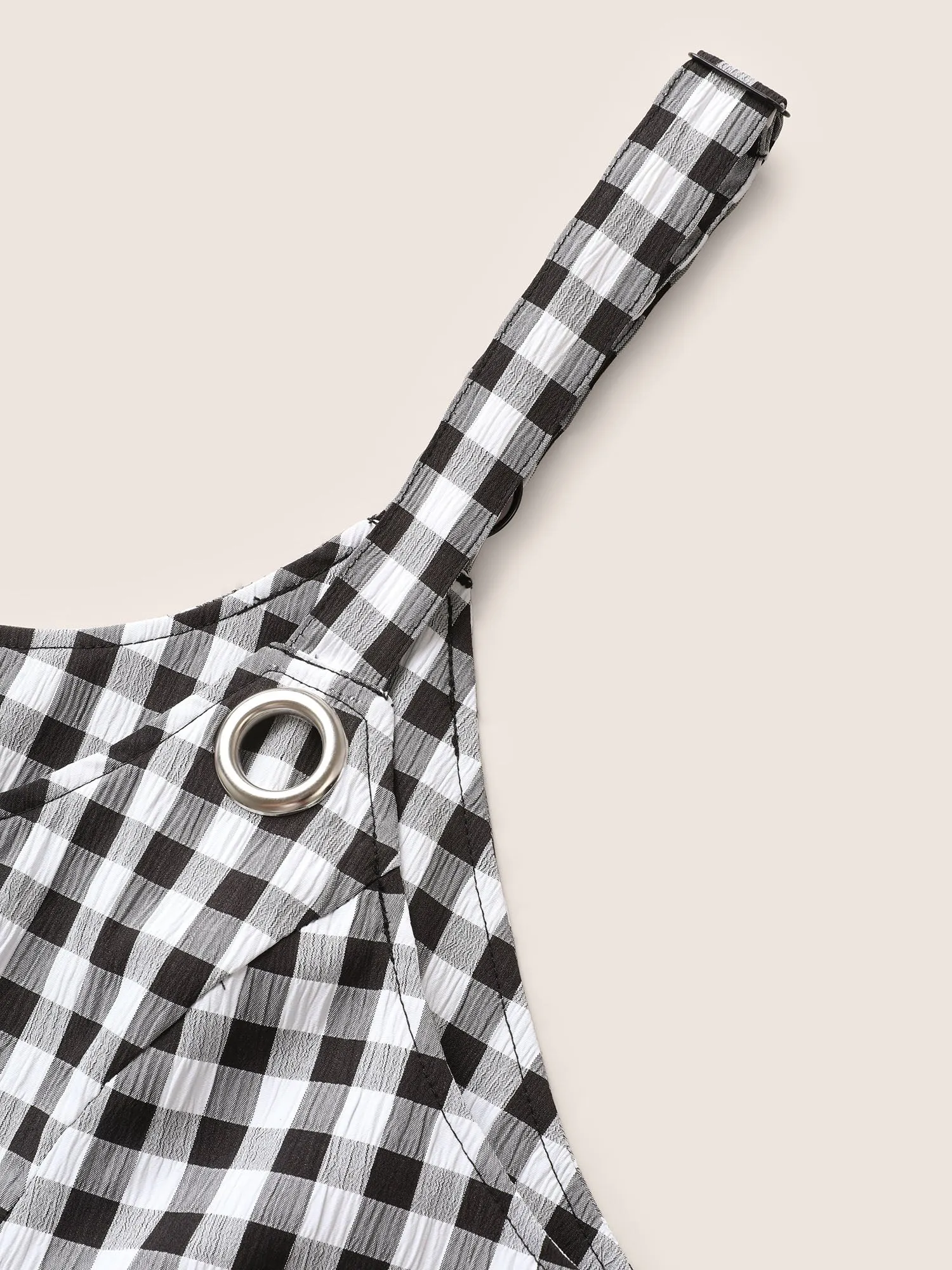 Round Neck Gingham Adjustable Straps Dress sold by Bloomchic product image thumbnail 5