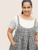 Round Neck Gingham Adjustable Straps Dress sold by Bloomchic