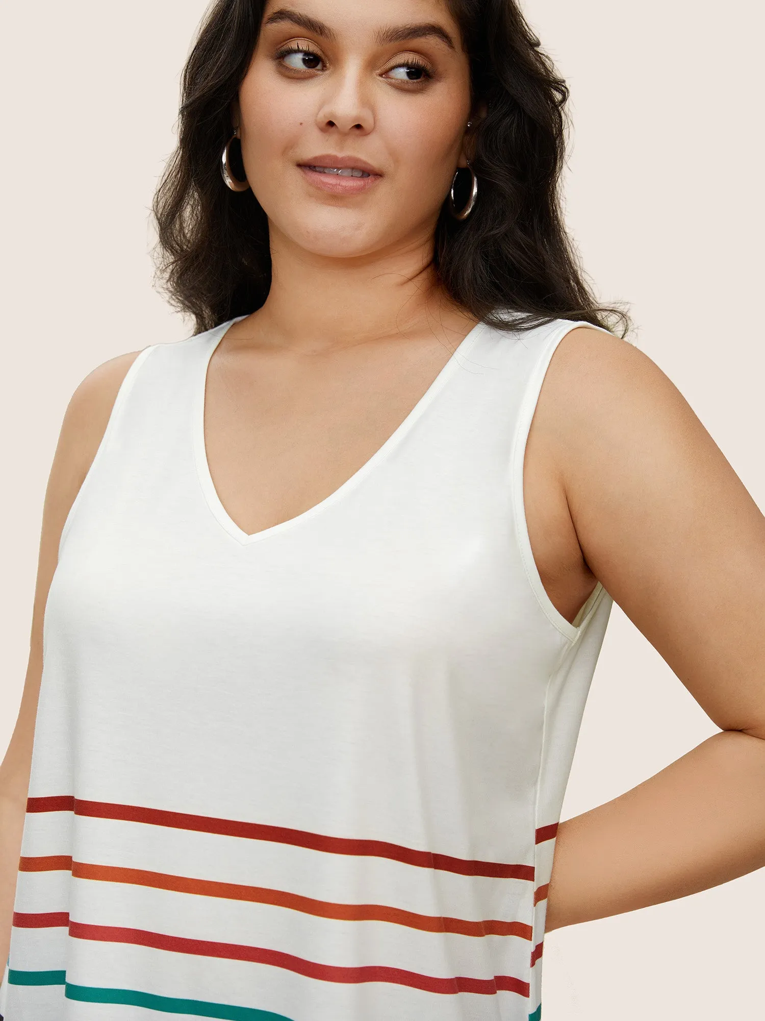 Colored Striped V Neck Tank Top sold by Bloomchic product image thumbnail 4