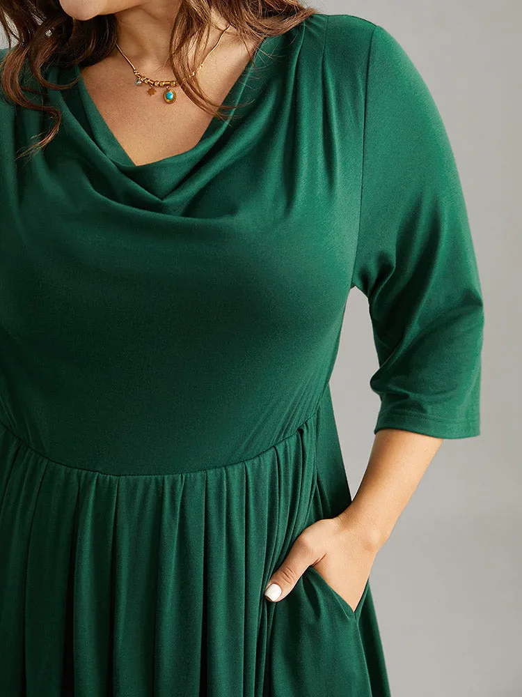 Supersoft Essentials Solid Cowl Neck Pocket Dress sold by Bloomchic product image thumbnail 4