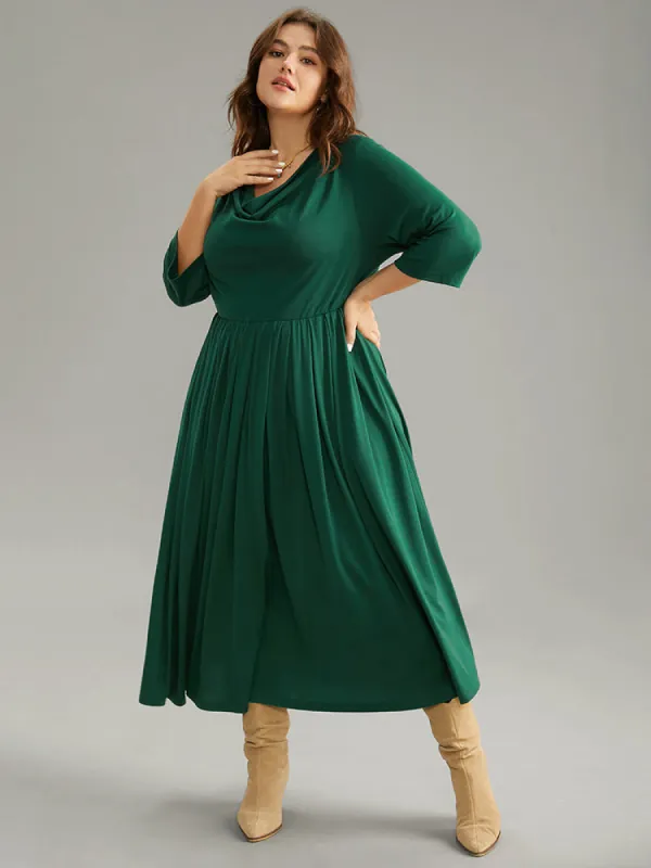 Supersoft Essentials Solid Cowl Neck Pocket Dress sold by Bloomchic