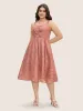 Textured Mesh Pearl Beaded Ruched Pocket Dress sold by Bloomchic