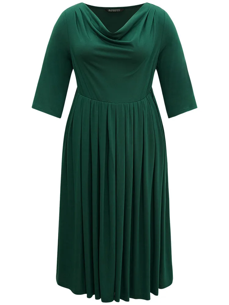 Supersoft Essentials Solid Cowl Neck Pocket Dress sold by Bloomchic product image thumbnail 5