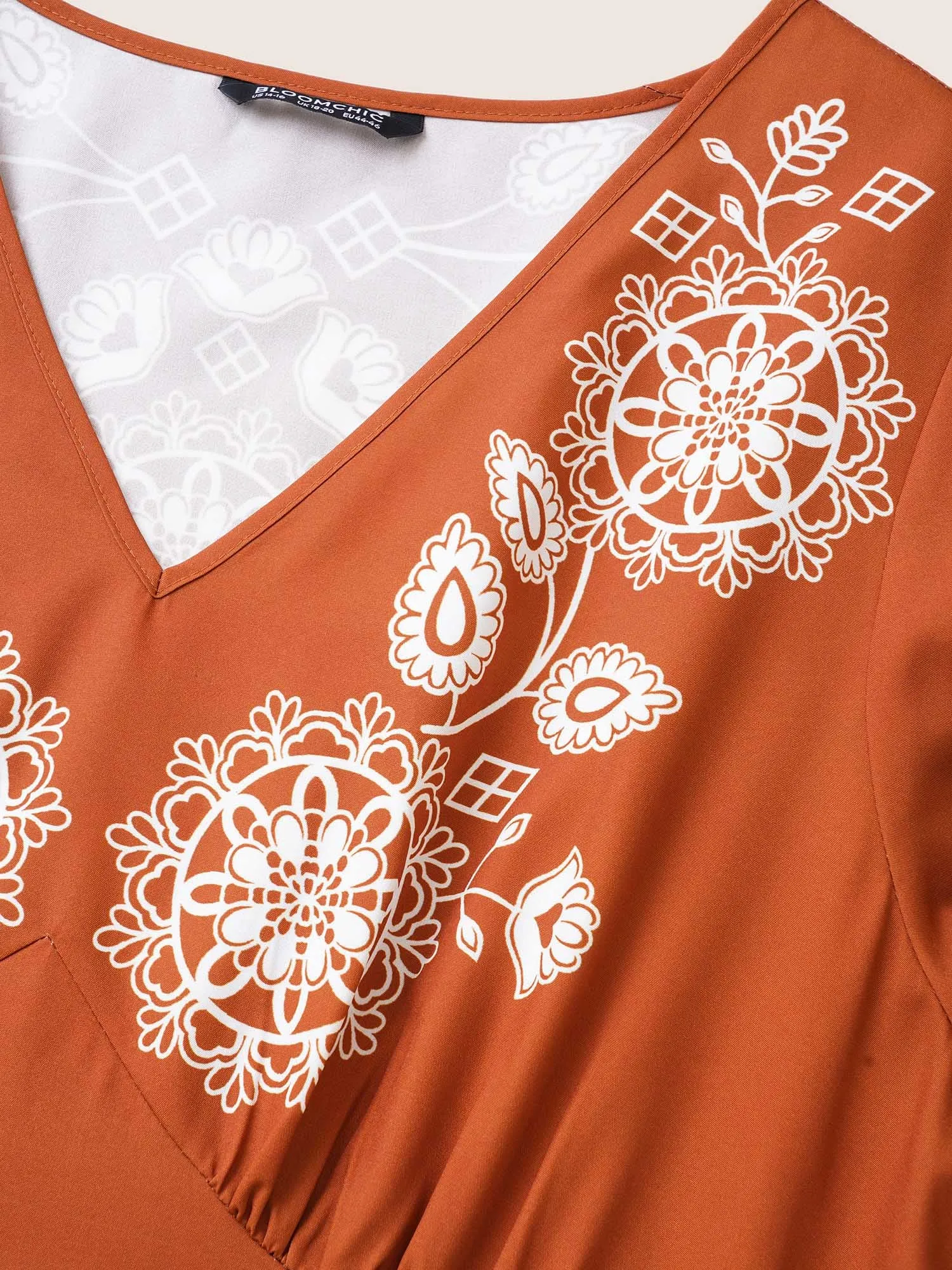 Bandana Print Pocket Pleated Detail Dress sold by Bloomchic product image thumbnail 5