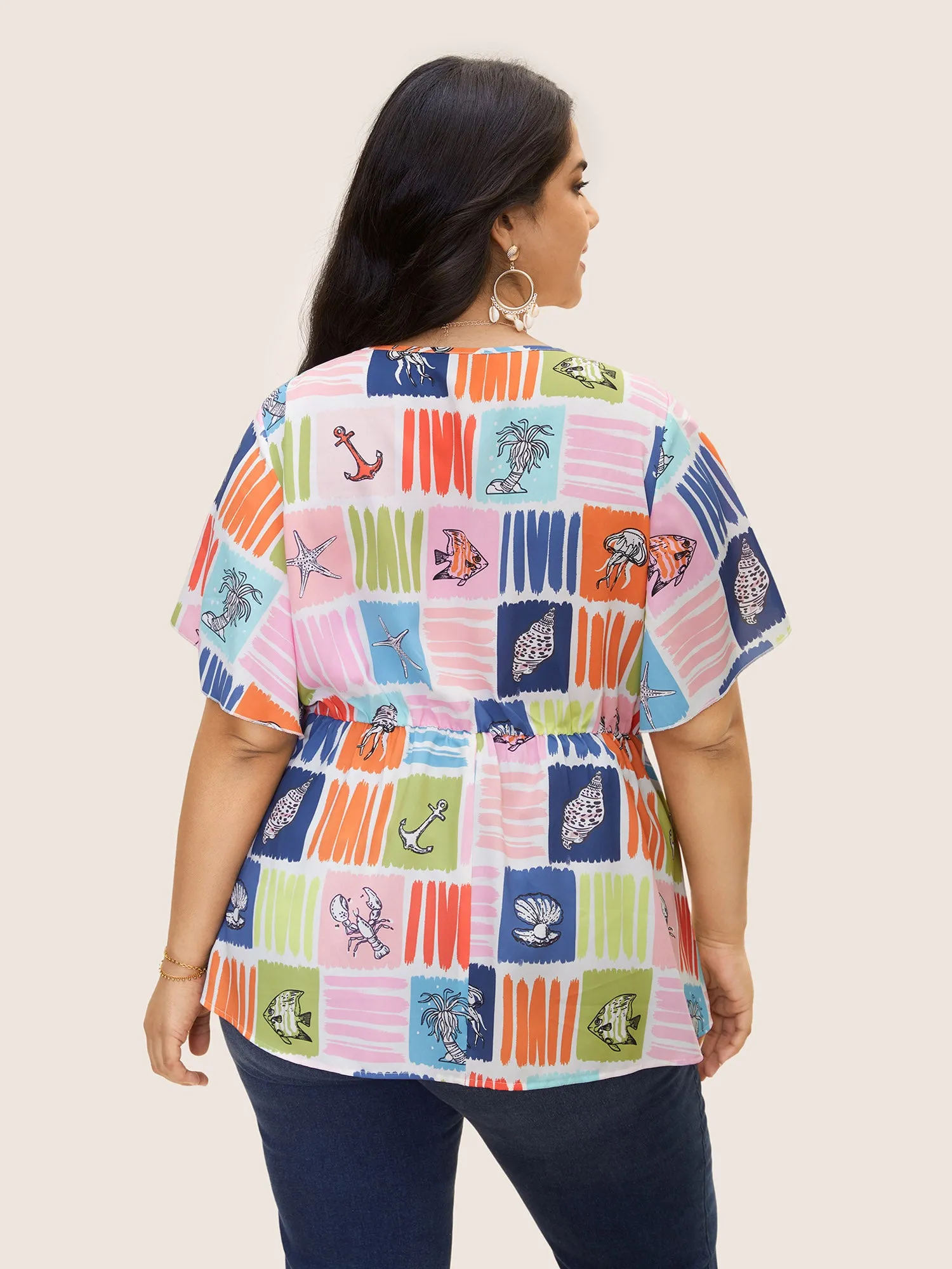 Marine Elements Contrast Petal Sleeve Blouse sold by Bloomchic product image thumbnail 2