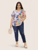 Marine Elements Contrast Petal Sleeve Blouse sold by Bloomchic