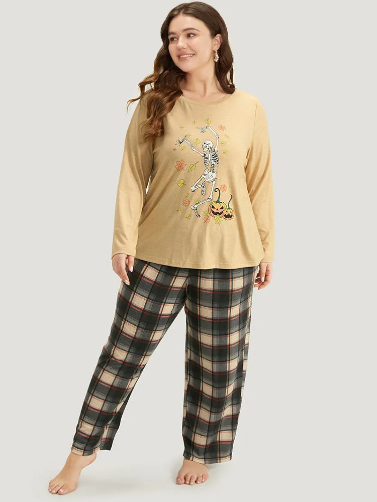 Halloween Skull & Pumpkin Print Sleep Top sold by Bloomchic product image thumbnail 3