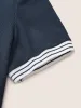 Striped Patchwork Polo Neck Rib Knit T-shirt sold by Bloomchic