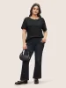 Round Neck Leopard Print Patchwork T-shirt sold by Bloomchic