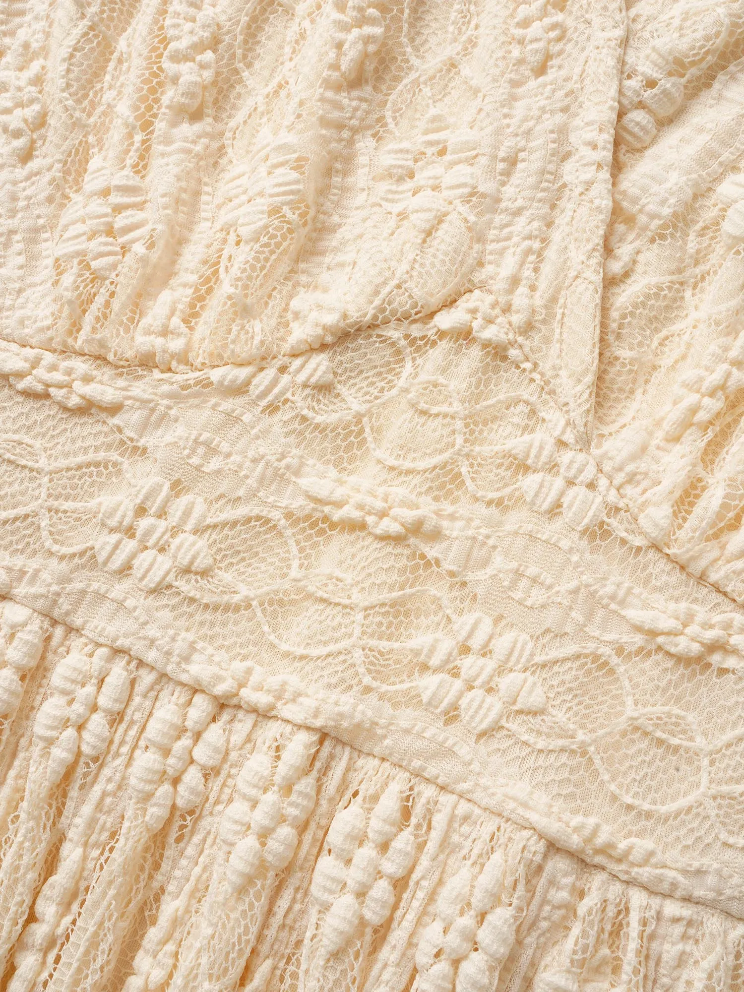Solid Overlap Collar Lace Panel Dress sold by Bloomchic product image thumbnail 5