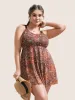 Bandana Print Adjustable Straps Mesh Swim Dress sold by Bloomchic