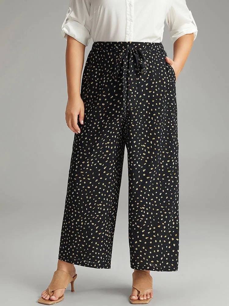 Leopard Print Ties Straight Leg Pants sold by Bloomchic